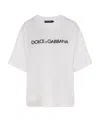 Dolce & Gabbana Dolce&gabbana White Crew-neck T-shirt With Logo In Cotton Women In White
