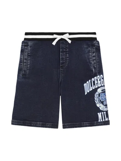 Dolce & Gabbana Kids' Logo-print Shorts In Blue
