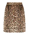 Dolce & Gabbana Leopard-print Silk-twill Shorts In Brown