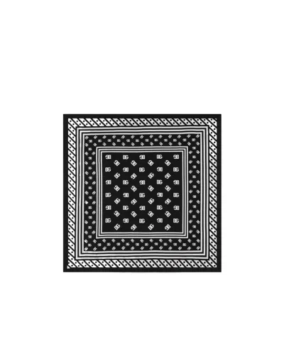 DOLCE & GABBANA DOLCE  GABBANA ALL-OVER DG LOGO PRINTED TWILL SCARF