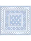 Dolce & Gabbana Logo Printed Silk Scarf In Blue