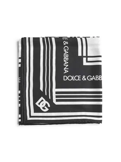 Dolce & Gabbana Logo Print Silk Twill Scarf