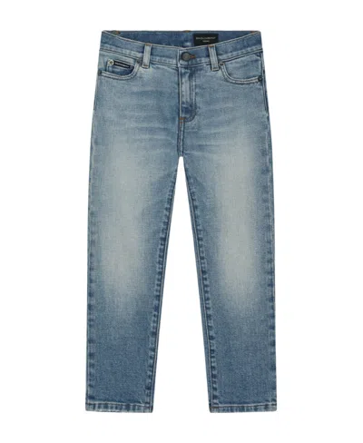 Dolce & Gabbana Logo-print Skinny Jeans In Gray