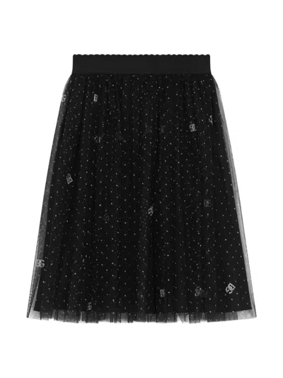 Dolce & Gabbana Kids' Logo-print Skirt In Black
