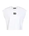 Dolce & Gabbana Interlock Jersey Top With Dg Logo Patch In White