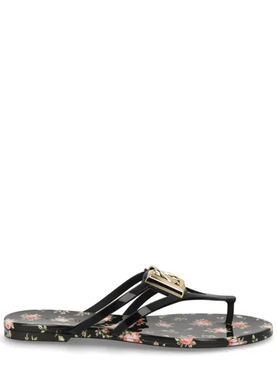 Dolce & Gabbana Logo Print Slide Sandals For Women In Multi