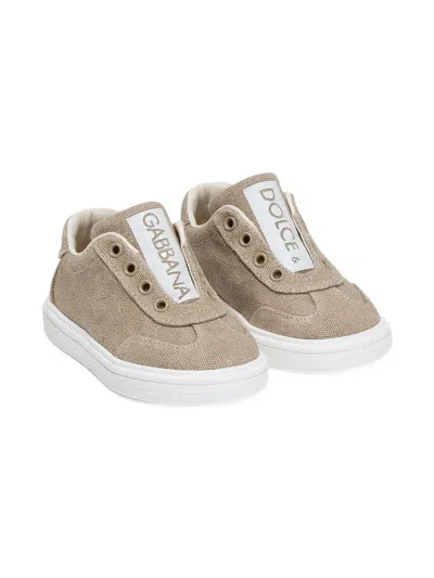 DOLCE & GABBANA LOGO-PRINT SLIP-ON SNEAKERS