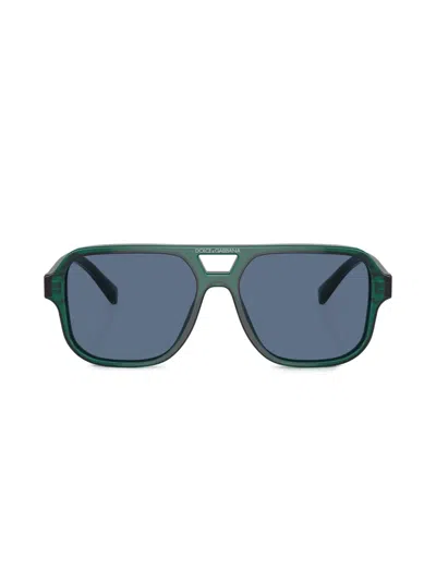 Dolce & Gabbana Kids' Logo-print Square-frame Sunglasses In Green