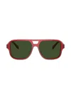 Dolce & Gabbana Logo-print Square-frame Sunglasses In Red