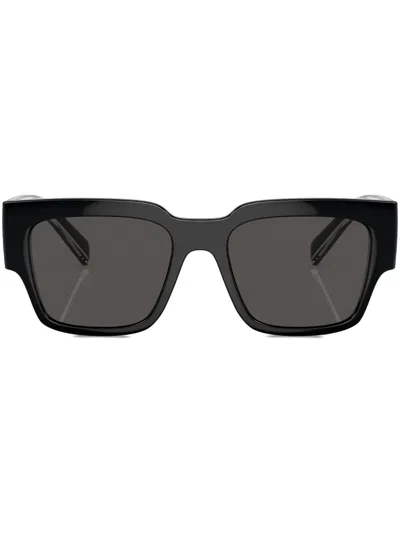 DOLCE & GABBANA LOGO-PRINT SQUARE-FRAME SUNGLASSES