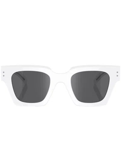 Dolce & Gabbana Sonnenbrille Mit Eckigem Gestell In White