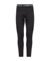 Dolce & Gabbana Logo-print Strap Leggings In Black