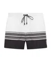 Dolce & Gabbana Striped Drawstring Swim Shorts In White