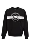 Dolce & Gabbana Logo-print Long-sleeved Cotton Sweatshirt In Black