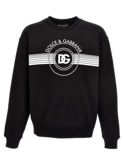 Dolce & Gabbana Logo Print Sweatshirt In Black