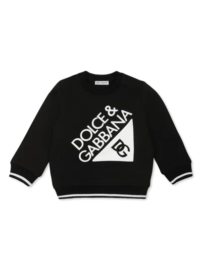 Dolce & Gabbana Babies' Logo-print Sweatshirt In Black