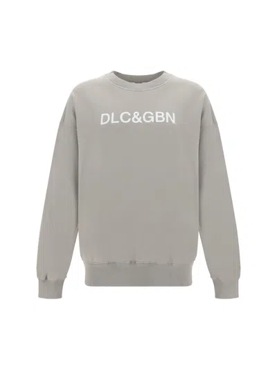 Dolce & Gabbana Logo Print Sweatshirt In Grey