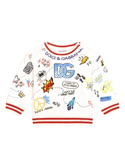 Dolce & Gabbana Babies' Logo-print Sweatshirt In White