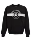 Dolce & Gabbana Logo-print Long-sleeved Cotton Sweatshirt In Black