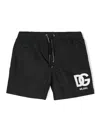 Dolce & Gabbana Logo-print Drawstring Swim Shorts In Black