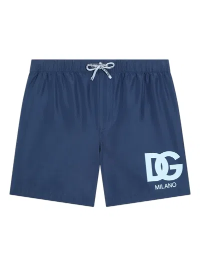 DOLCE & GABBANA LOGO-PRINT SWIM SHORTS
