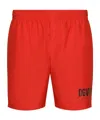 Dolce & Gabbana Logo-print Swim Shorts In Red