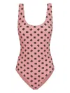 Dolce & Gabbana One-piece Racing Swimsuit With All-over Dg Logo Print In Pink