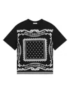 Dolce & Gabbana Black T-shirt For Boy With Bandana Print In Black