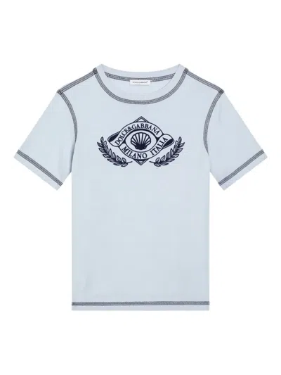 Dolce & Gabbana Kids' Logo-print T-shirt In Blue