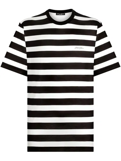 Dolce & Gabbana Logo-print T-shirt In Brown