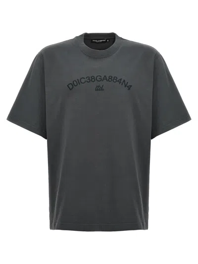 Dolce & Gabbana Logo Print T-shirt In Gray