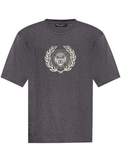 Dolce & Gabbana Logo-print T-shirt In Grey