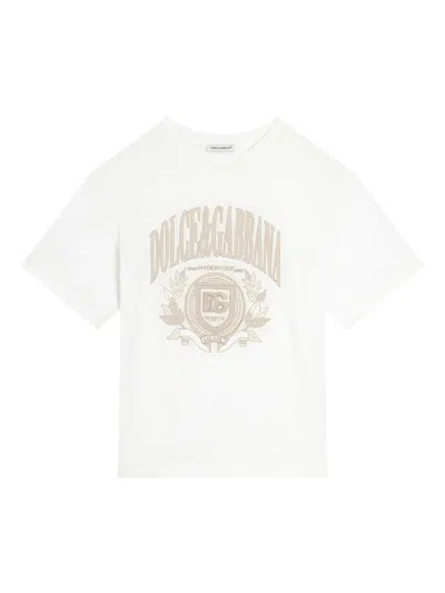 Dolce & Gabbana Kids' Logo-print T-shirt In White