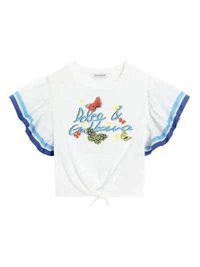 Dolce & Gabbana Kids' Logo-print T-shirt In White