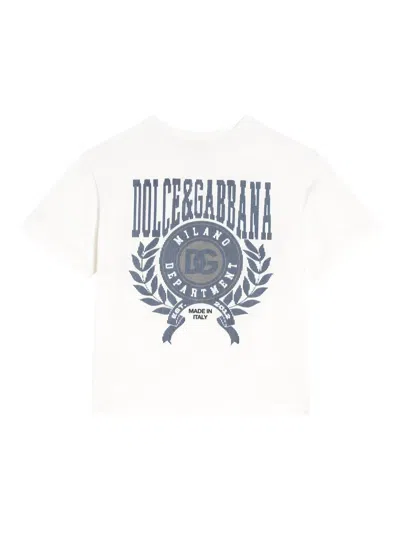 Dolce & Gabbana Kids' Logo-print T-shirt In White