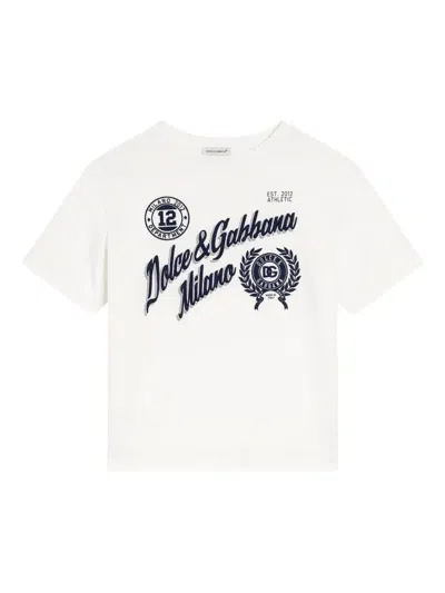 Dolce & Gabbana Kids' Logo-print T-shirt In White