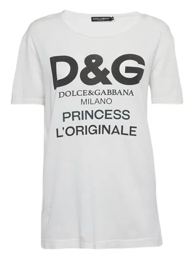 Pre-owned Dolce & Gabbana Logo-print T-shirt In White