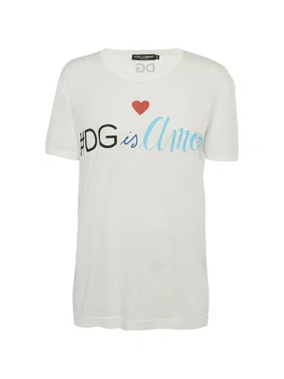 Pre-owned Dolce & Gabbana Logo-print T-shirt In White