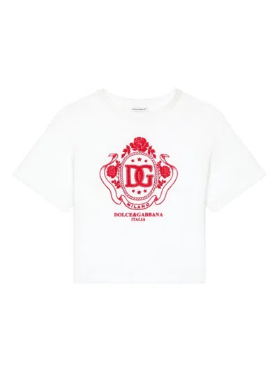 Dolce & Gabbana Kids' Logo-print T-shirt In White