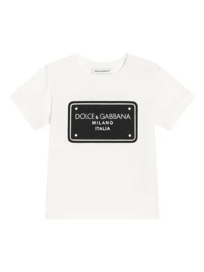 Dolce & Gabbana Babies' Logo-print T-shirt In White