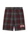 Dolce & Gabbana Logo-print Tartan-pattern Shorts In Grey