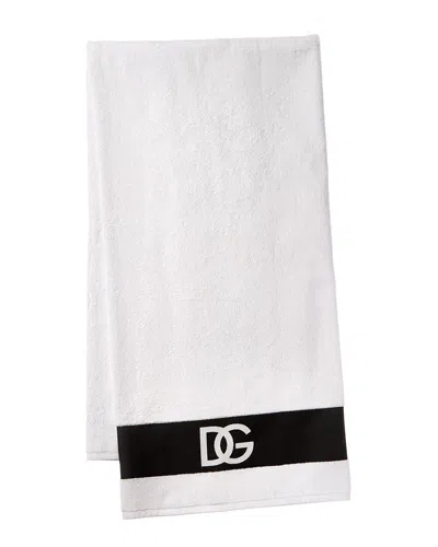 Dolce & Gabbana Logo-print Terry Bath Towel In Blue