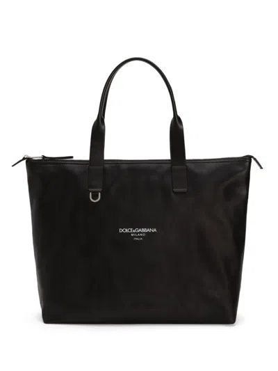 Dolce & Gabbana Logo-print Tote Bag In Black