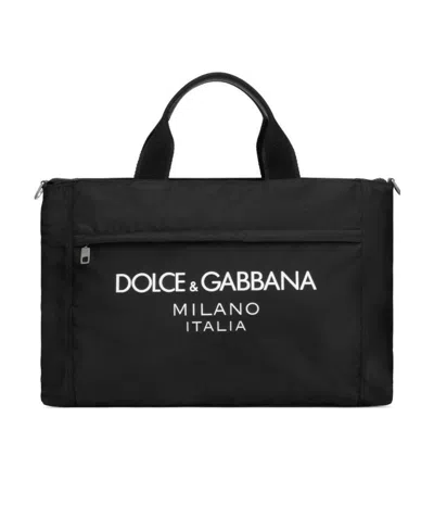 DOLCE & GABBANA DOLCE  GABBANA LOGO PRINTED ZIPPED TRAVEL BAG