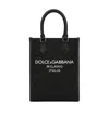 Dolce & Gabbana Mini Messenger Bag With Rubberized Logo In Black