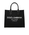 Dolce & Gabbana Large Rubberized Logo Top Handle Bag In Black