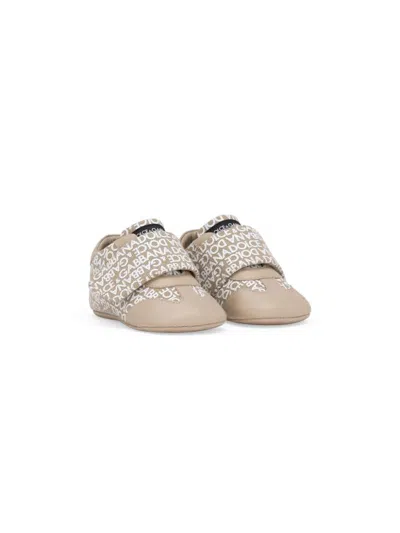 Dolce & Gabbana Babies' Logo-print Touch-strap Sneakers In Brown
