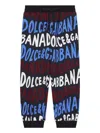 Dolce & Gabbana Blue Trousers For Boy With Logo In Blue
