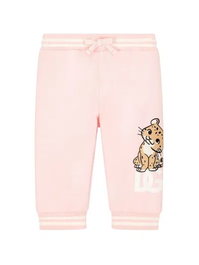 Dolce & Gabbana Babies' Logo-print Track Pants In Pink