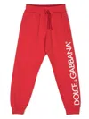 Dolce & Gabbana Kids' Logo-print Track Pants In Nail Red